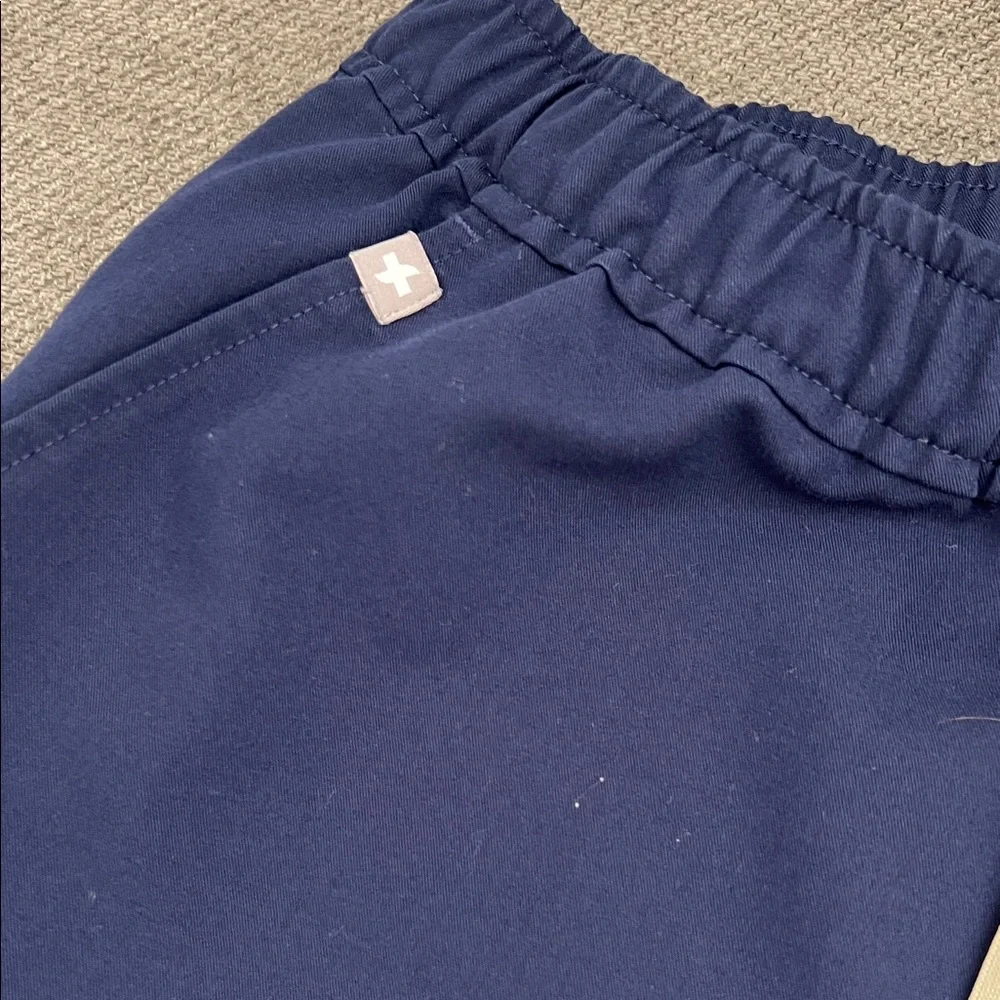 Figs Men's Deep Blue Joggers with White Drawstring